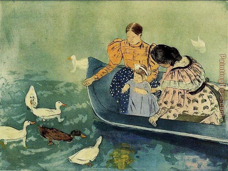 Feeding The Ducks painting - Mary Cassatt Feeding The Ducks art painting